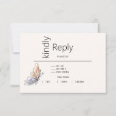 Cartons Réponse Papillon Simple Fantaisie Corail et Violet (Devant)