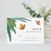 Cartons Réponse Papillons à l'aquarelle Feuillage vert (Debout devant)