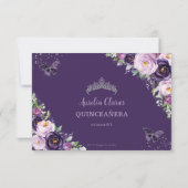 Cartons Réponse Papillons Chic Floral Argent QUINCEAÑERA (Dos)
