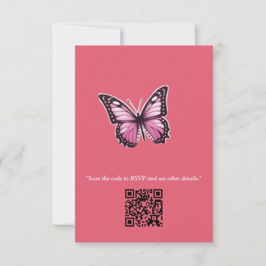 Cartons Réponse Papillons et Fleurs dans des tons roses variés (Dos)