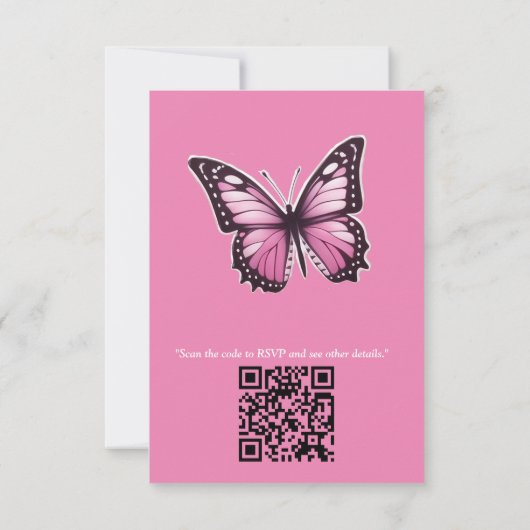 Cartons Réponse Papillons et Fleurs dans des tons roses variés (Dos)