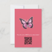 Cartons Réponse Papillons et Fleurs dans des tons roses variés (Dos)
