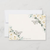 Cartons Réponse Papillons Quinceañera en argent blanc ivoire (Dos)