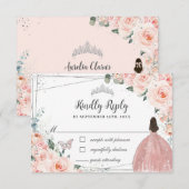 Cartons Réponse Papillons Robe Flore Flou QUINCEAÑERA (Devant / Derrière)