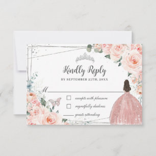 Cartons Réponse Papillons Robe Flore Flou QUINCEAÑERA
