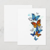 Cartons Réponse Papillons volants Morpho et Monarch (Devant / Derrière)