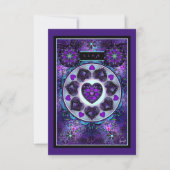 Cartons Réponse Parapluie violet & Coeurs .7 (Devant)