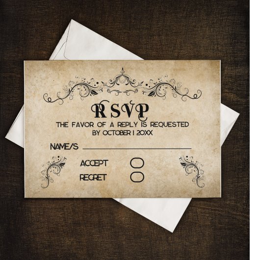 Cartons Réponse Parchemin vintage Rustique