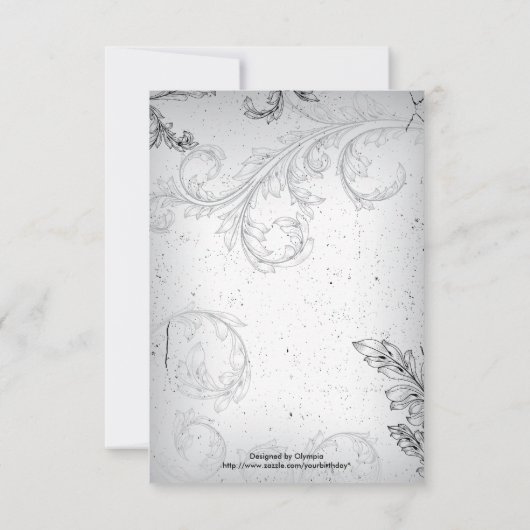 Cartons Réponse Parcourir gris 25e anniversaire mariage argent RSV (Dos)