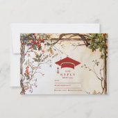 Cartons Réponse Parti des diplômés Fleur sauvage rustiques (Devant)