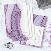 Cartons Réponse Parties scintillant Abstraite Strata Mariage Lilac