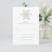 Cartons Réponse Parties scintillant Argent Faux Snowflake Wedding  (Debout devant)