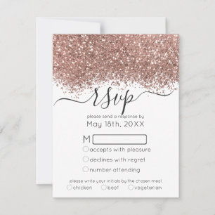 Cartons Réponse Parties scintillant blanche Rose de luxe Confetti