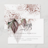 Cartons Réponse Parties scintillant d'aquarelle moderne Foliage Ba (Devant / Derrière)