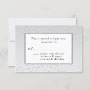 Cartons Réponse Parties scintillant d'argent et mariage brillant R