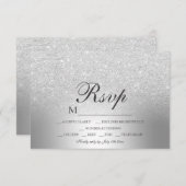 Cartons Réponse Parties scintillant d'argent ombre feuille métalli (Devant / Derrière)