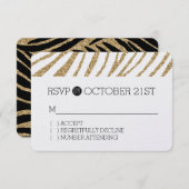Cartons Réponse Parties scintillant de Faux d'or noir Zebra Imprim (Devant / Derrière)
