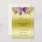 Cartons Réponse Parties scintillant Diamond Classy Fleurs d'aquare (Devant)