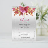 Cartons Réponse Parties scintillant Diamond Classy Fleurs d'aquare (Debout devant)