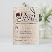 Cartons Réponse Parties scintillant d'or moderne Fairytale Wedding (Debout devant)