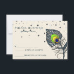Cartons Réponse Parties scintillant en argent Confetti Peacock Fea<br><div class="desc">Cette belle carte est fournie avec des cartes Confetti Parties scintillant argent blanc avec les mots RSVP scénarisé un design coloré de plumes paon. Ce carte de remerciements est composé d'un script de calligraphie et d'une plume de paon. parfait pour les mariages, les diplômes et autres célébrations de la vie....</div>