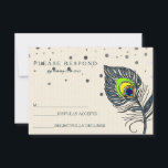 Cartons Réponse Parties scintillant en argent Confetti Peacock Fea<br><div class="desc">Cette belle carte est fournie avec des cartes Confetti Parties scintillant argent blanc avec les mots RSVP scénarisé un design coloré de plumes paon. Ce carte de remerciements est composé d'un script de calligraphie et d'une plume de paon. parfait pour les mariages, les diplômes et autres célébrations de la vie....</div>