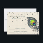 Cartons Réponse Parties scintillant en argent Confetti Peacock Fea<br><div class="desc">Cette belle carte est fournie avec des cartes Confetti Parties scintillant argent blanc avec les mots RSVP scénarisé un design coloré de plumes paon. Ce carte de remerciements est composé d'un script de calligraphie et d'une plume de paon. parfait pour les mariages, les diplômes et autres célébrations de la vie....</div>