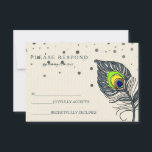 Cartons Réponse Parties scintillant en argent Confetti Peacock Fea<br><div class="desc">Cette belle carte est fournie avec des cartes Confetti Parties scintillant argent blanc avec les mots RSVP scénarisé un design coloré de plumes paon. Ce carte de remerciements est composé d'un script de calligraphie et d'une plume de paon. parfait pour les mariages, les diplômes et autres célébrations de la vie....</div>