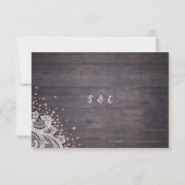 Cartons Réponse Parties scintillant en dentelle rousse mariage rus (Dos)