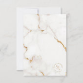 Cartons Réponse Parties scintillant en marbre moderne Mariage Gold (Dos)