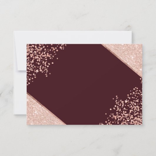 Cartons Réponse parties scintillant en or rose confetti burgundy r (Dos)