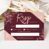 Cartons Réponse parties scintillant en or rose confetti burgundy r