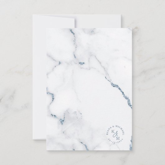 Cartons Réponse Parties scintillant moderne en marbre Mariage Dust (Dos)