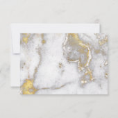 Cartons Réponse Parties scintillant or moderne et effet de marbre  (Dos)