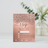 Cartons Réponse Parties scintillant or Rose de luxe Confetti Maria (Debout devant)