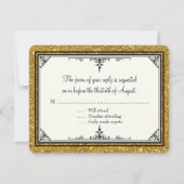 Cartons Réponse Parties scintillant ornementale or rayé classique  (Devant)