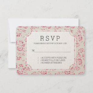 Cartons Réponse Parties scintillant rose crème romantique Mariage