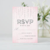 Cartons Réponse Parties scintillant rose et argent Look Mariage ca (Debout devant)
