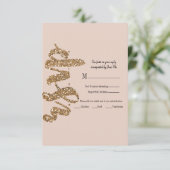 Cartons Réponse Parties scintillant Rose Gold Blush Glam Wedding R (Debout devant)