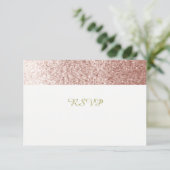 Cartons Réponse Parties scintillant rose Gold Faux (Debout devant)