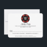Cartons Réponse Parties scintillant rouge Monogram Poker Chip Casi<br><div class="desc">Célébrez dans le style avec ces cartes de réponse mariage à thème casino tendance. Le design est facile à personnaliser avec votre propre libellé et votre famille et vos amis seront ravis quand ils recevront ces fabuleux RSVP mariages.</div>