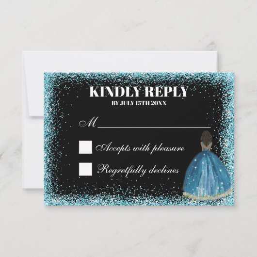 Cartons Réponse Parties scintillant turquoise enchanteresse Prince (Devant)