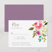 Cartons Réponse Pastel Blooms Imaginaire Floral Mariage (Devant / Derrière)