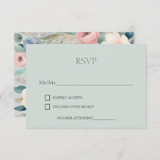 Cartons Réponse Pastel Floral Elegance Mariage