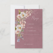 Cartons Réponse Pastel Floral Mariage rose moderne (Devant)