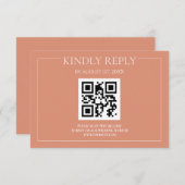 Cartons Réponse Pastel Orange Élégant Mariage moderne (Devant / Derrière)