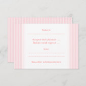 Cartons Réponse Pastel Pink Stripes. (Devant / Derrière)