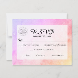 Cartons Réponse *~* Pastel Sacré Géométrie Mariage d'aquarelle
