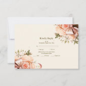 Cartons Réponse Pastel Soft Blush Peach Floral Mariage (Devant)