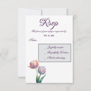 Cartons Réponse Pastel Tulip Mariage Suite Typographie élégante